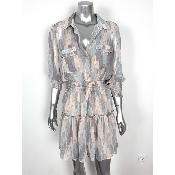 LOVESTITCH Chiffon Dress Gold Speckles Pastel M - Picture 1 of 8